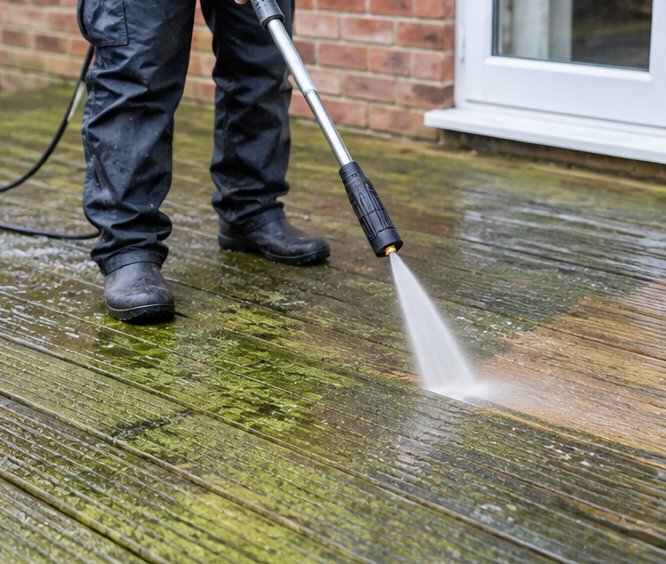Decking Cleaning on a UK home