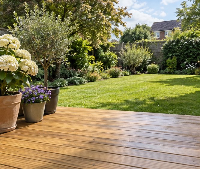 Decking Cleaning on a UK home