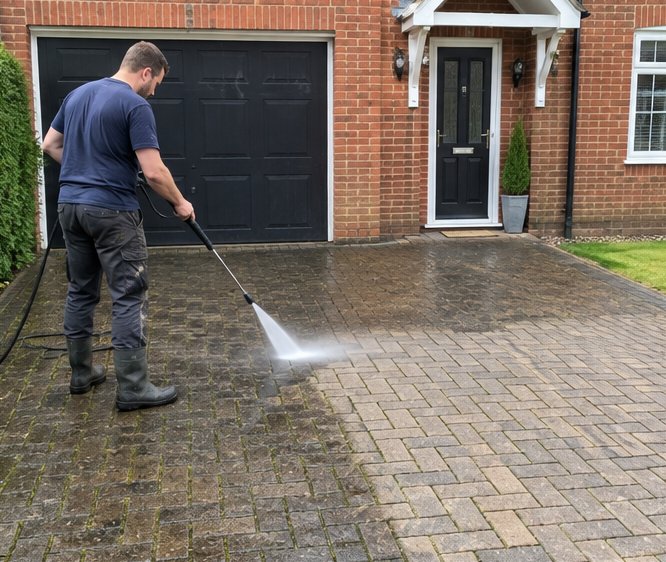 Patio & Driveway Cleaning on a UK home