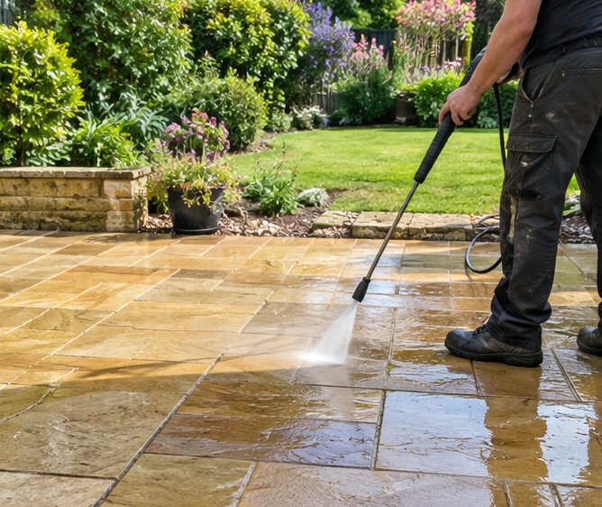 Patio & Driveway Cleaning on a UK home