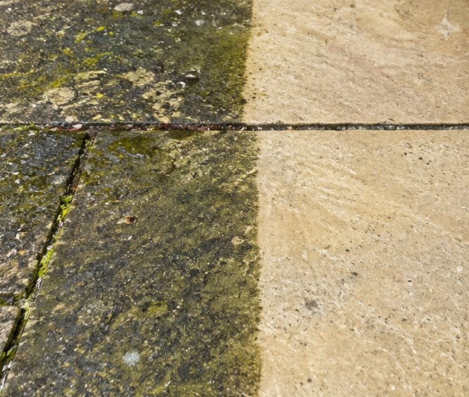 Patio Slab Restoration - before and after