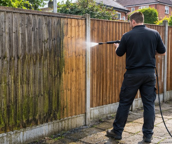 Wall & Fence Cleaning on a UK home