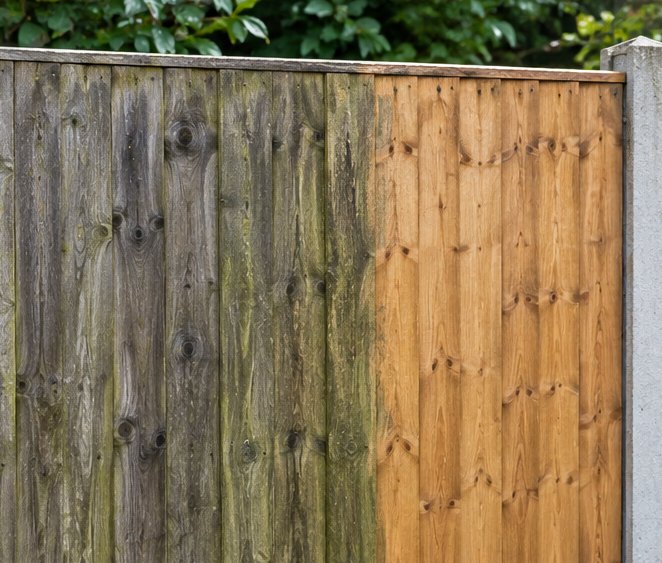 Fence Panel Clean - before and after